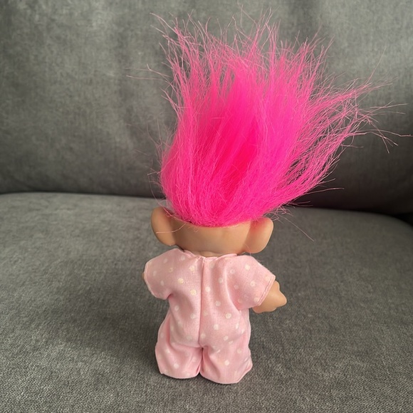 Vintage Pink Haired Pajama Party Troll Doll - Picture 4 of 8